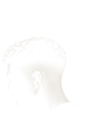 Desenho do corte skin fade com topo texturizado